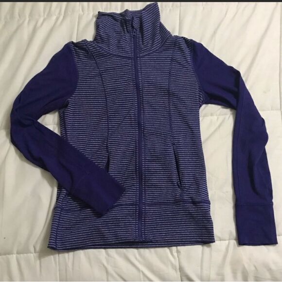 RBX Women’s Purple Striped Full Zip Activewear Light Jacket - Picture 6 of 8